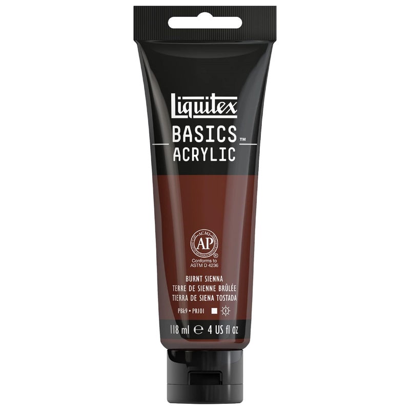 Liquitex BASICS Acrylic Paint, 118ml (4-oz) Tube, Burnt Sienna - Image 1